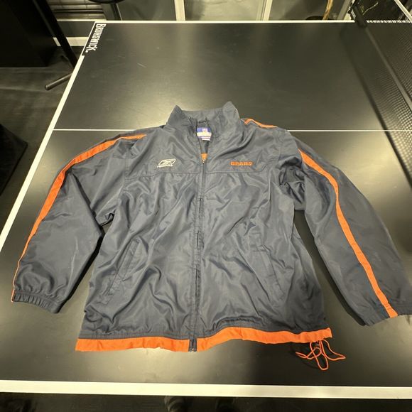 Chicago Bears NFL Team Apparel On Field Mens Large Reebok Zip Jacket Blue/Orange - Picture 1 of 10
